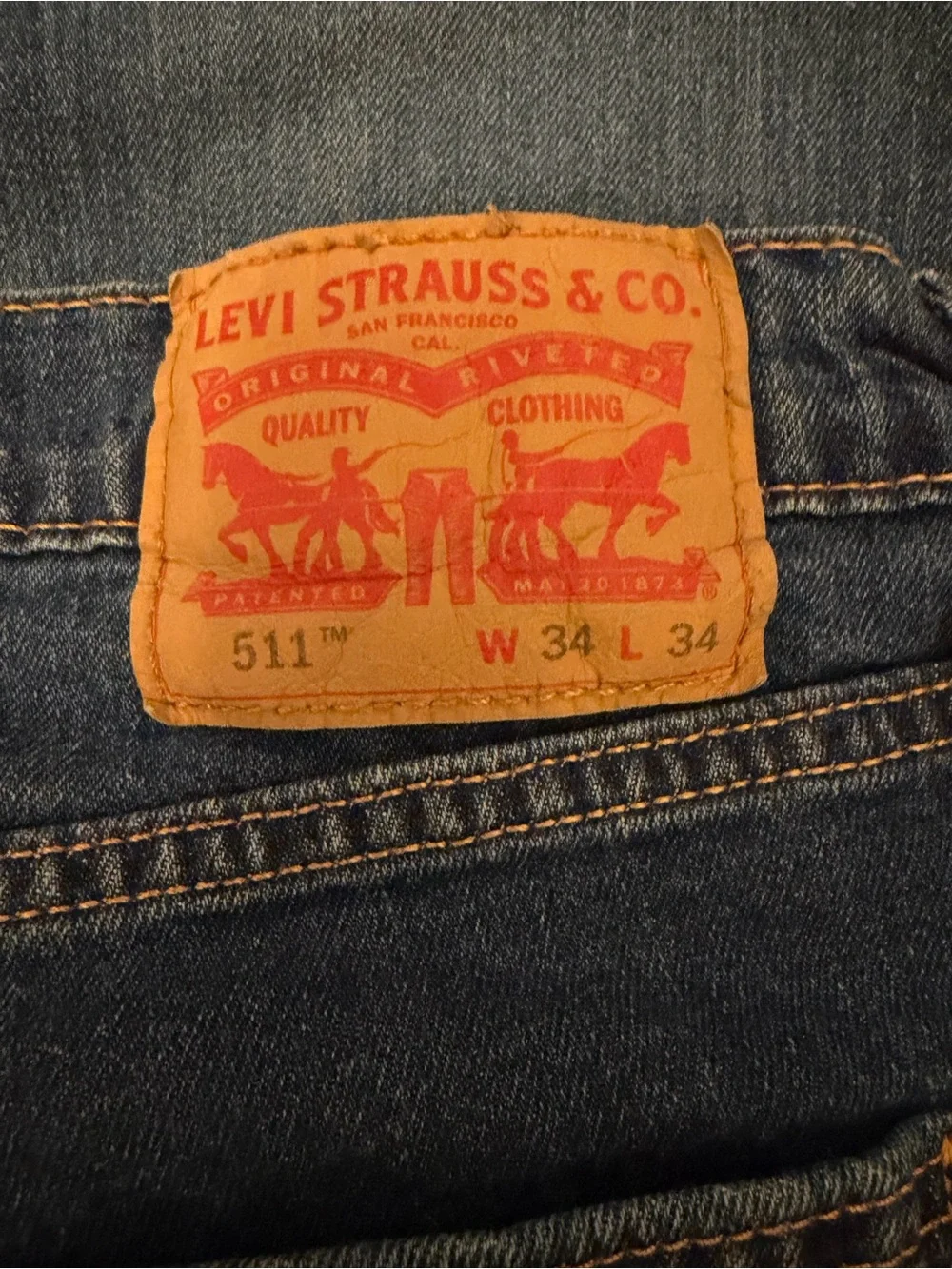 Levi’s 511 Classic Men's Blue Denim Jeans. 34x34